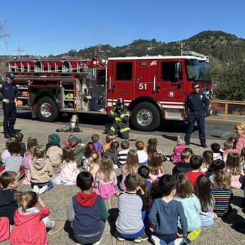 Trinity Preschool - San Rafael Fire Department brought a fire engine and taught about fire safety. - Child Care & Day Care Near Me - San Rafael, California Trinity Preschool - San Rafael Fire Department brought a fire engine and taught about fire safety. - Child Care & Day Care Near Me - San Rafael, California