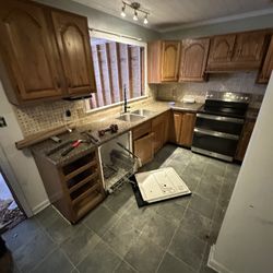 Big Bear Construction and Restorations - The kitchen Lance worked with, a 1990s remodel of a tiny, WWII-era kitchen