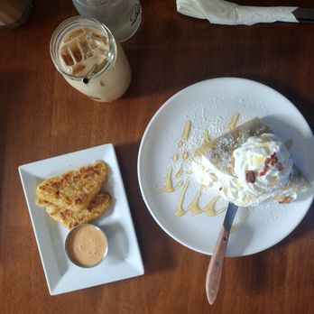 Rachel's Cafe & Creperie - Elvis Crepe and side of Hash Browns with Southwest sauce - Creperies Near Me - Lancaster, Pennsylvania