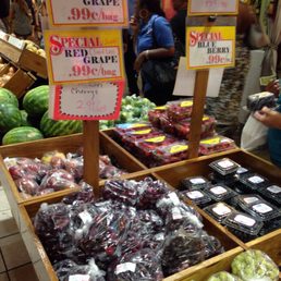 99-cent bags of grapes and blueberries!