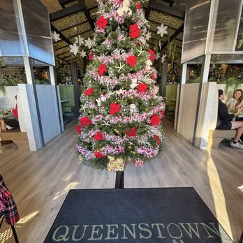 Queenstown Village - The front & Christmas tree - Burgers Near Me - La Jolla, California