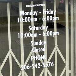 Cash America Pawn - Apple Maps hours are wrong they close an hour earlier