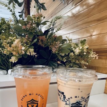 Banh Mi House - Bursting passion fruit lemonade and milk tea with herbal grass jelly - Vietnamese Near Me - Minneapolis, Minnesota Banh Mi House - Bursting passion fruit lemonade and milk tea with herbal grass jelly - Vietnamese Near Me - Minneapolis, Minnesota
