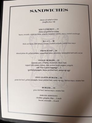 Menu photo 6 Five Leaves Brooklyn, NY Menu photo 6 Five Leaves Brooklyn, NY