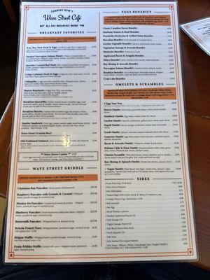 Menu photo 1 Wave Street Café Monterey, CA Menu photo 1 Wave Street Café Monterey, CA