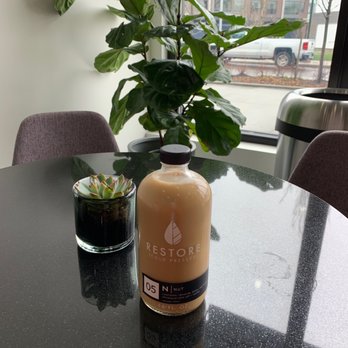 Restore Cold Pressed - One of my favs by the indoor seating. - Juice Bars & Smoothies Near Me - Orange, Ohio