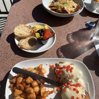 Another Broken Egg Cafe - Crab cake Benedict, little Roster (kids meal) and huevos rancheros - Breakfast & Brunch Near Me - Pooler, Georgia