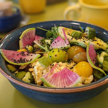 Snooze, an A.M. Eatery - Quinoa breakfast bowl (sub eggs with tofu scramble) - Breakfast & Brunch Near Me - Austin, Texas Snooze, an A.M. Eatery - Quinoa breakfast bowl (sub eggs with tofu scramble) - Breakfast & Brunch Near Me - Austin, Texas