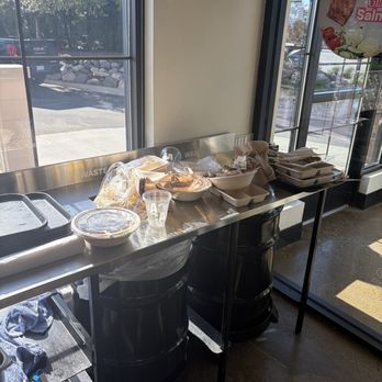 CAVA - Trash overflowing - Mediterranean Near Me - Novi, Michigan