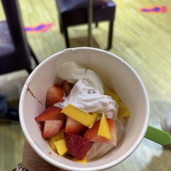 Monster Yogurt -Dallas - fro yo w mango + strawberries - Ice Cream & Frozen Yogurt Near Me - Dallas, Texas Monster Yogurt -Dallas - fro yo w mango + strawberries - Ice Cream & Frozen Yogurt Near Me - Dallas, Texas