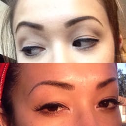 Top is penciled brows and bottom is less than 10 minutes after the procedure. Top is penciled brows and bottom is less than 10 minutes after the procedure.
