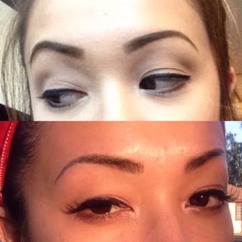 The Glamour - Top is penciled brows and bottom is less than 10 minutes after the procedure. - Eyelash Service Near Me - Phoenix, Arizona The Glamour - Top is penciled brows and bottom is less than 10 minutes after the procedure. - Eyelash Service Near Me - Phoenix, Arizona