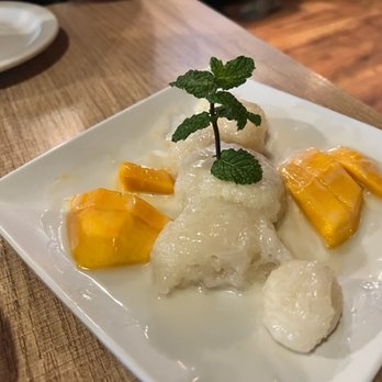 Nara Thai - Sticky (Sweet) rice with Mango. Awesome! (Seasonal, so get to it) - Thai Near Me - Anthem, Arizona Nara Thai - Sticky (Sweet) rice with Mango. Awesome! (Seasonal, so get to it) - Thai Near Me - Anthem, Arizona