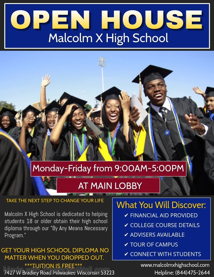 MALCOLM X HIGH SCHOOL 500 W Silver Spring Dr, Glendale, Wisconsin