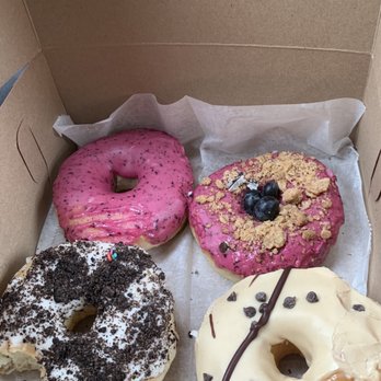 Strange Matter Coffee - (top left) blueberry, (top right) blueberry crumble, (bottom left) cookie, (bottom right) peanut butter - Coffee & Tea Near Me - Lansing, Michigan