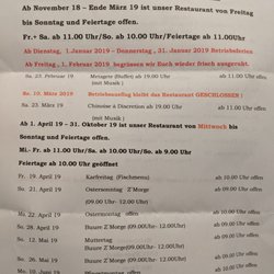 Limi-Hütte - Schedule of events