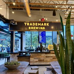 Trademark Brewing - Corner of food hall - indoor and outdoor seating