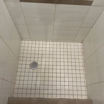 The Grout Doctor - Honolulu - Shower BEFORE with mismatched grout and yellow buildup on the grout. Yuk. - Tiling Near Me The Grout Doctor - Honolulu - Shower BEFORE with mismatched grout and yellow buildup on the grout. Yuk. - Tiling Near Me