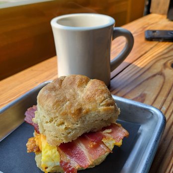 Three Ships Coffee Roasters - a biscuit with bacon and eggs - Coffee & Tea Near Me - Virginia Beach, Virginia Three Ships Coffee Roasters - a biscuit with bacon and eggs - Coffee & Tea Near Me - Virginia Beach, Virginia