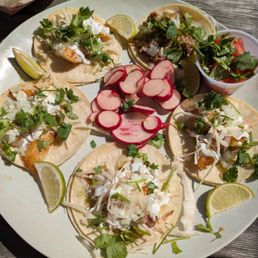 Fish and carnitas tacos Fish and carnitas tacos