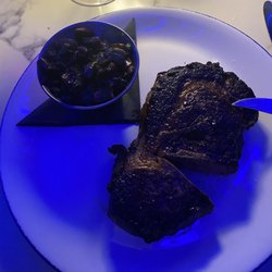 44 Prime - $49 14oz ribeye and sautéed mushrooms