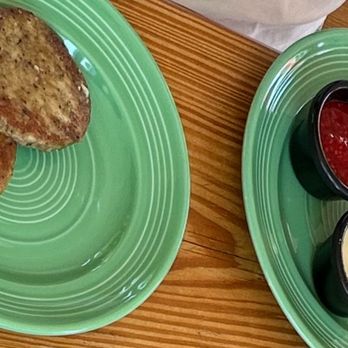 The Flying Biscuit Cafe - Side of chicken sausage and side of French toast - Breakfast & Brunch Near Me - Matthews, North Carolina