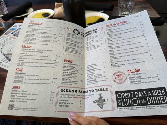 Menu photo 1 Tramonti Santa Cruz, CA