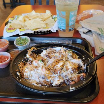 Moe's Southwest Grill - chicken bowl: season chicken seasoned rice black beans tomatoes cilantro sour cream chips and salsa diet ginger ale. - Mexican Near Me - Chillicothe, Ohio