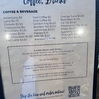 Cowbell Kitchen - Coffee menu - Cafes Near Me - Leesburg, Virginia