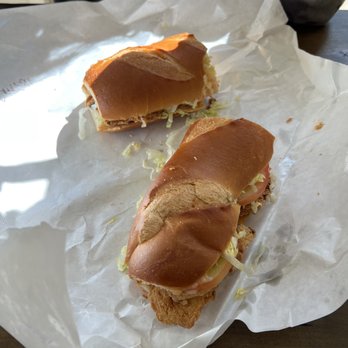 The Workshop - Fried catfish po' boy was huge and delish- this is only 3/4 my friend couldn't wait to dig in! - Cajun/Creole Near Me - Benicia, California The Workshop - Fried catfish po' boy was huge and delish- this is only 3/4 my friend couldn't wait to dig in! - Cajun/Creole Near Me - Benicia, California