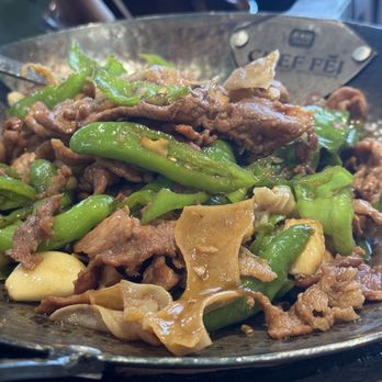 Chef Fei - Stir Fried Pork with Peppers - Chinese Near Me - San Diego, California Chef Fei - Stir Fried Pork with Peppers - Chinese Near Me - San Diego, California