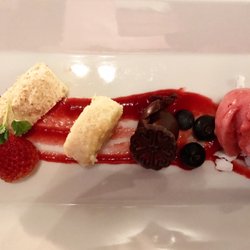 Cozy Kitchen - Tasty dessert. Trio of raspberries