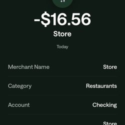 Subway - The charge of money in my chime bank account.