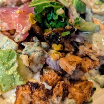 CAVA - Close up of the Harrisa Avacado Bowl ingredients - Mediterranean Near Me - Austin, Texas