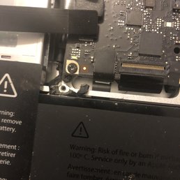 Broken battery found in Mac. After getting my Mac back. Not the part I gave him the laptop with
