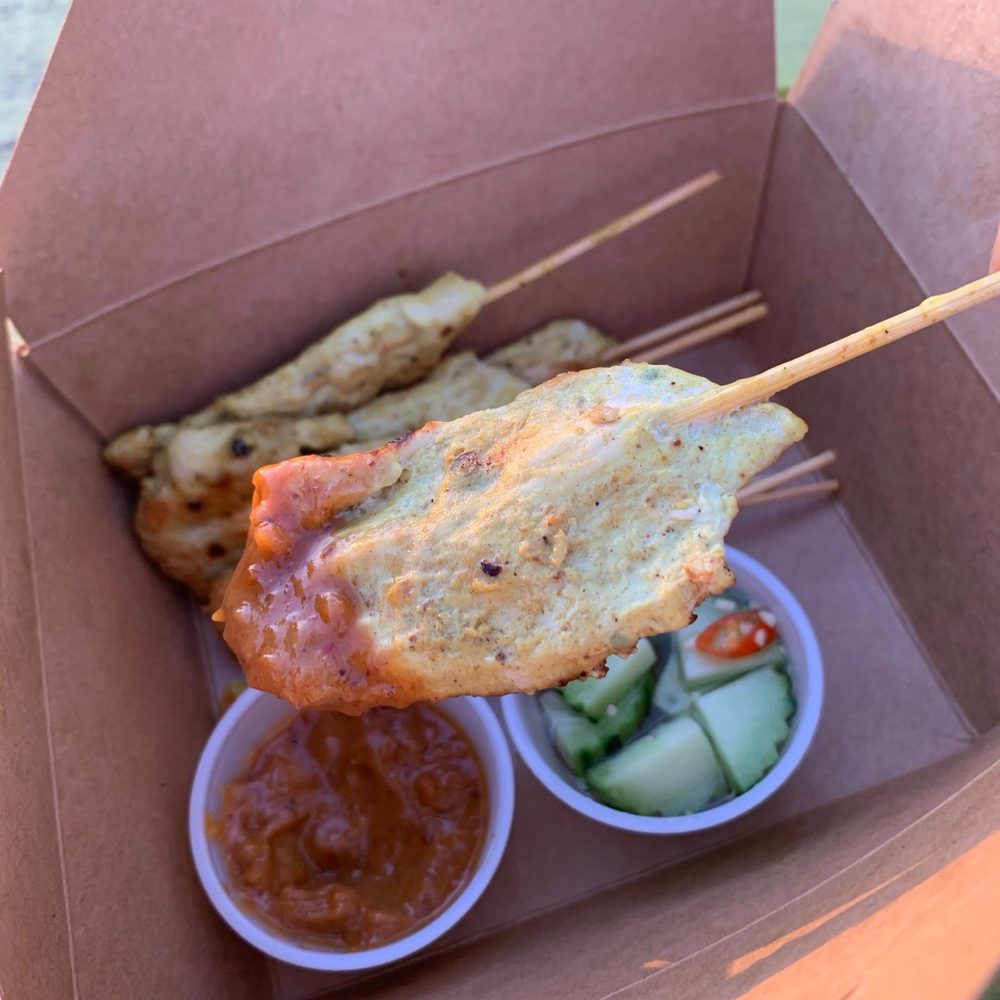 Chicken satay with the most amazing peanut sauce