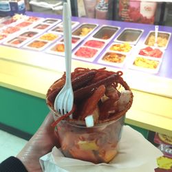 Los Flores Ice Cream & Crepes Express - My fruit and candy creation! Yum!