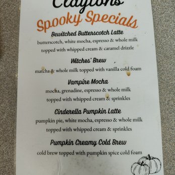 Clayton's Coffee Shop - Fall Drinks Menu - Coffee & Tea Near Me - Coronado, California