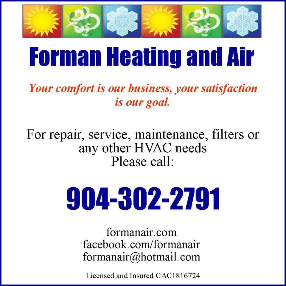FORMAN HEATING AND AIR Updated June 2024 Jacksonville, Florida