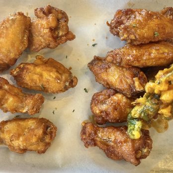No Brand Chicken - 16 Piece Half & Half Wings - original and flaming soy - Chicken Wings Near Me - Buena Park, California No Brand Chicken - 16 Piece Half & Half Wings - original and flaming soy - Chicken Wings Near Me - Buena Park, California