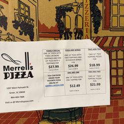 Merrell's Pizza - Specials
