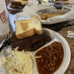 Coleslaw, baked beans, Texas Toast, bbq ribs Coleslaw, baked beans, Texas Toast, bbq ribs