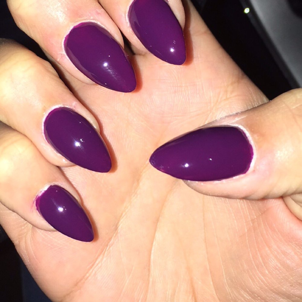 Star Nail - Finished product.. Almond nails with polish.Love the shape and color just lacking a little bit on the cleaness around the edges - Nail Salons Near Me - Mesquite, Texas