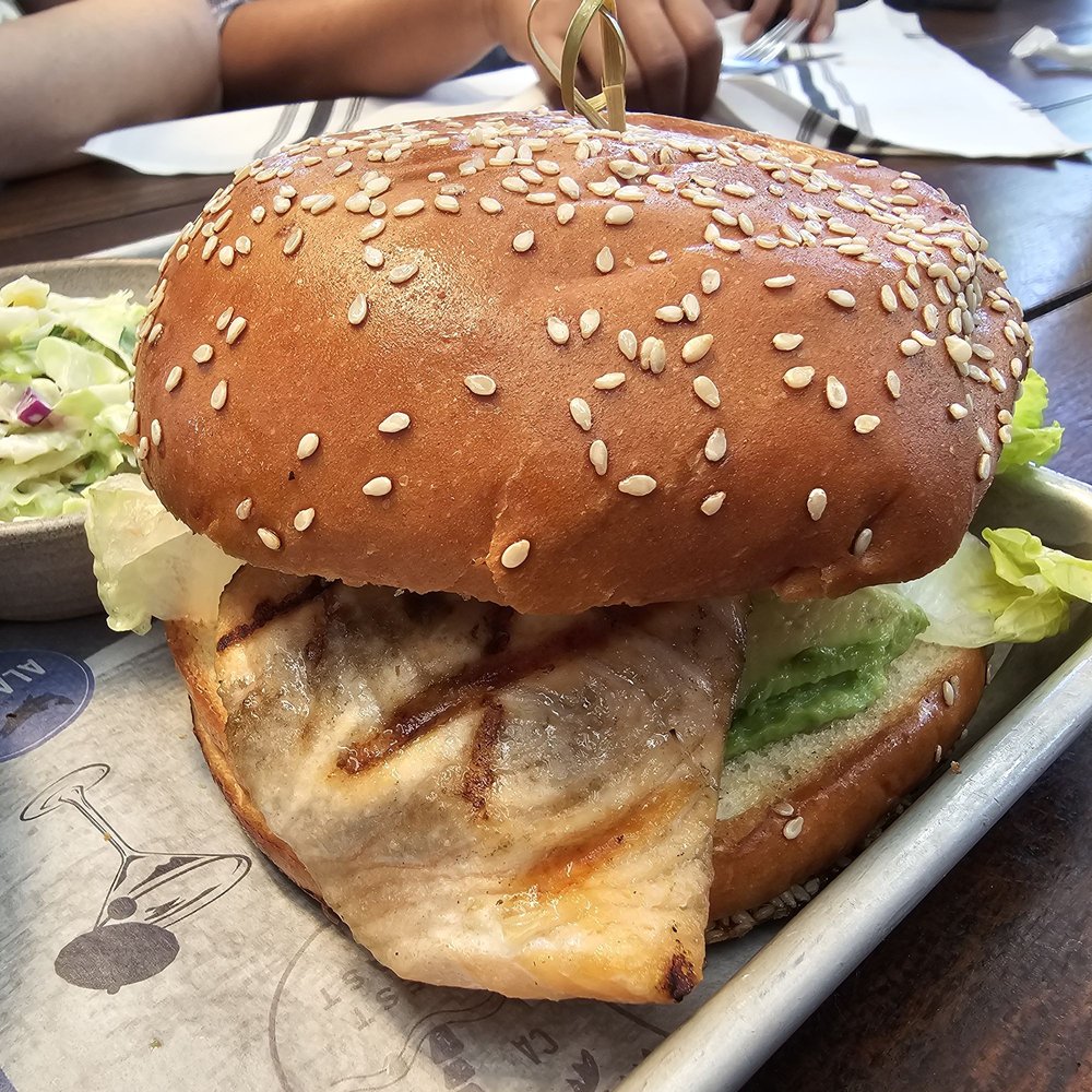 Pacific Catch - Close-up of the Grilled Salmon Sandwich - Seafood Near Me - Palo Alto, California