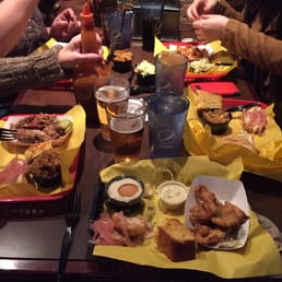 Table full of our brisket, fried catfish, pulled pork and much more! Table full of our brisket, fried catfish, pulled pork and much more!