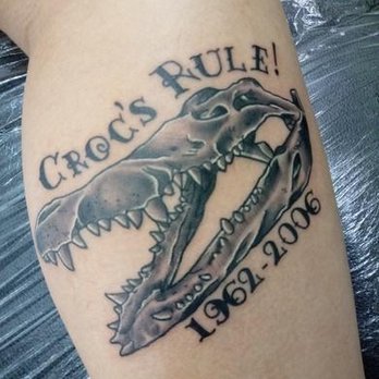 Lefty's Tattoo - This is an original tattoo done by Ryan in honor of Steve Irwin the wildlife conservationist - Tattoo Near Me - Orange, California Lefty's Tattoo - This is an original tattoo done by Ryan in honor of Steve Irwin the wildlife conservationist - Tattoo Near Me - Orange, California