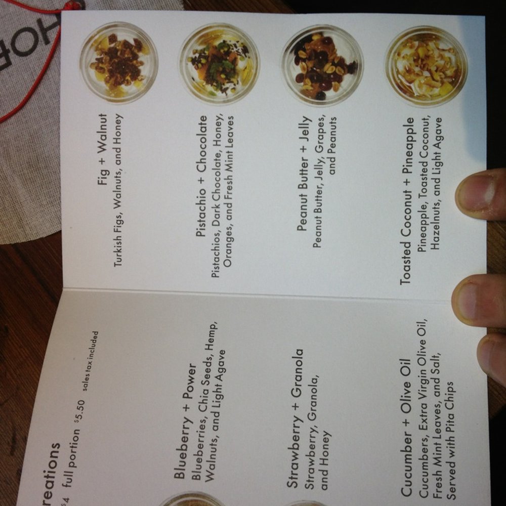 Chobani - The menu! - Coffee & Tea Near Me - New York, New York Chobani - The menu! - Coffee & Tea Near Me - New York, New York