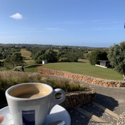 Espiche Golf - Coffee on the first tee.