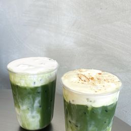 Matcha Einspanner & Banana Cream Matcha.