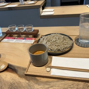 SOBAR - Soba with sesame dipping sauce, sake flight - Japanese Near Me - Los Angeles, California